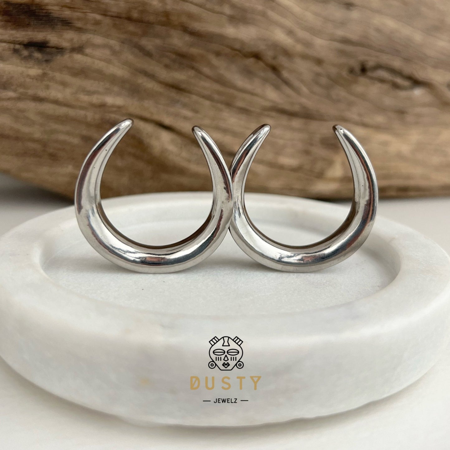 Crescent Moon Saddle Spreader | Plattform Lobe Hangers - DustyJewelz