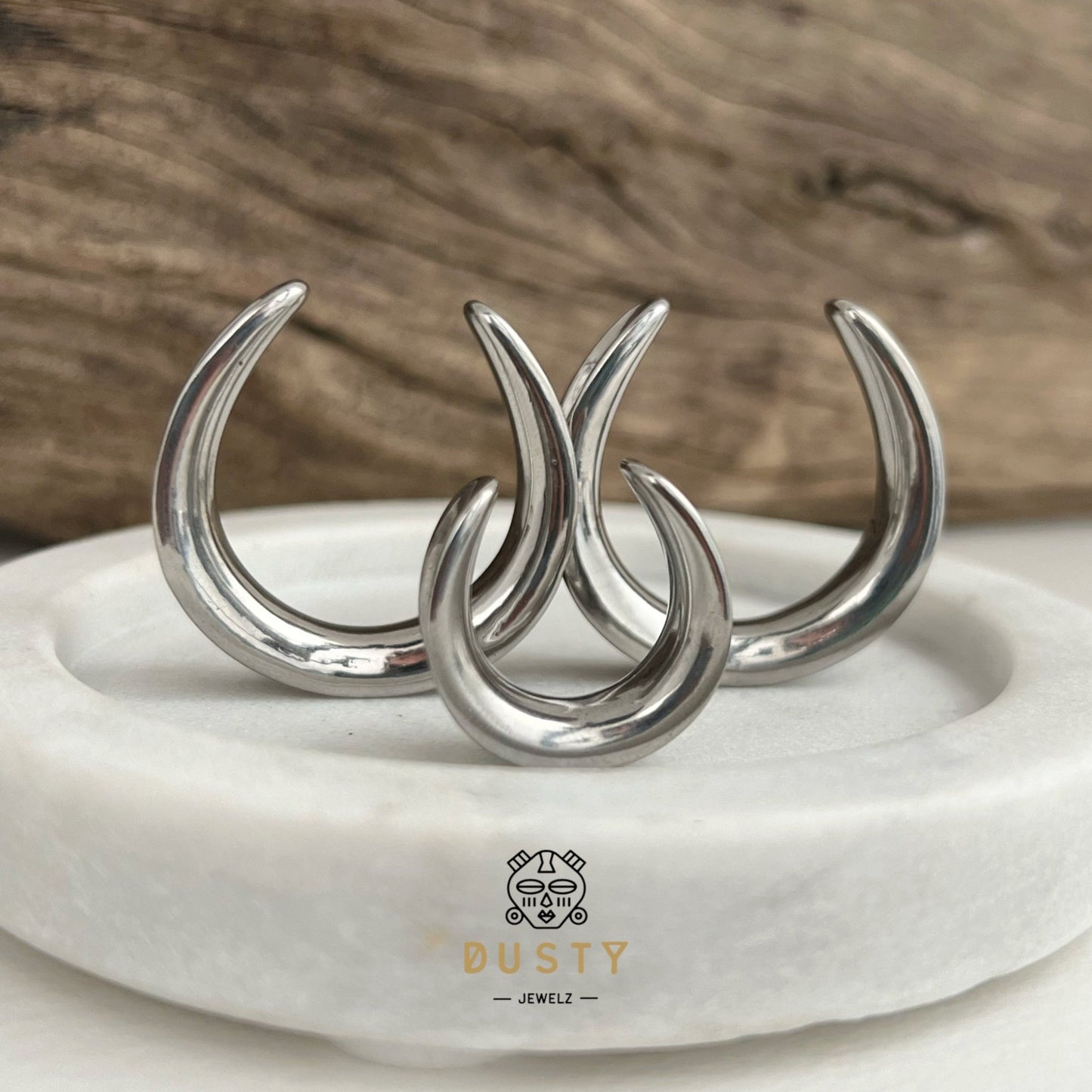 Crescent Moon Saddle Spreader | Plattform Lobe Hangers - DustyJewelz