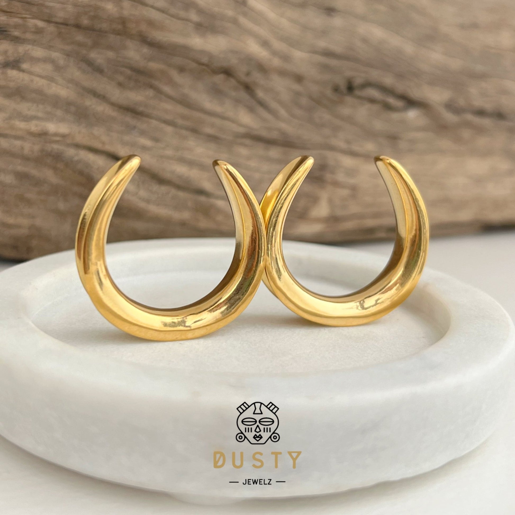 Crescent Moon Saddle Spreader | Plattform Lobe Hangers - DustyJewelz