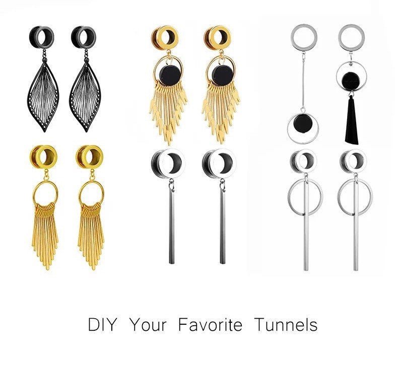 Crystals SCREW FIT Connector Tunnels - DustyJewelz