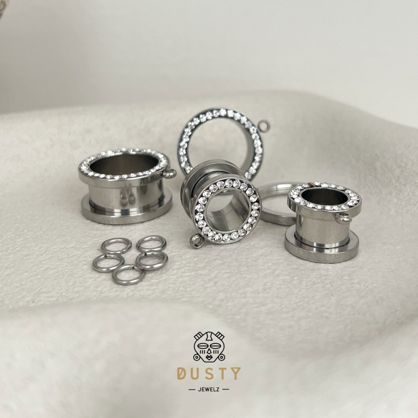 Crystals SCREW FIT Connector Tunnels - DustyJewelz