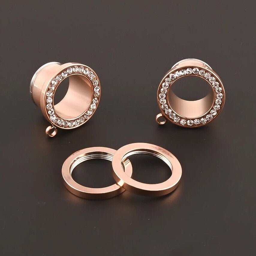 Crystals SCREW FIT Connector Tunnels - DustyJewelz