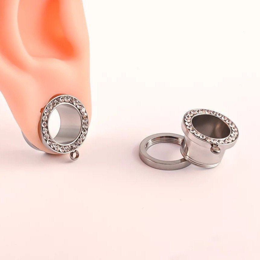 Crystals SCREW FIT Connector Tunnels - DustyJewelz