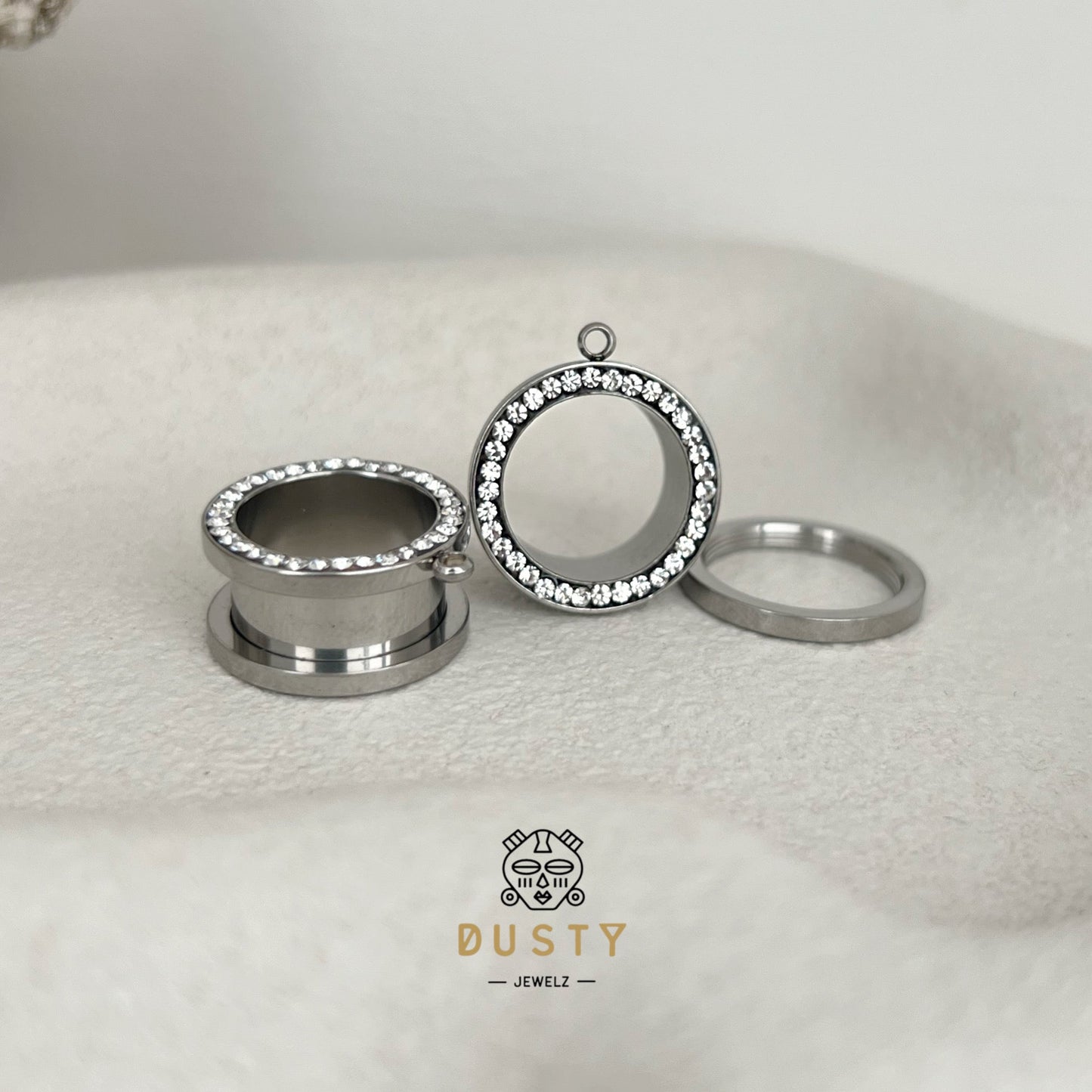 Crystals SCREW FIT Connector Tunnels - DustyJewelz