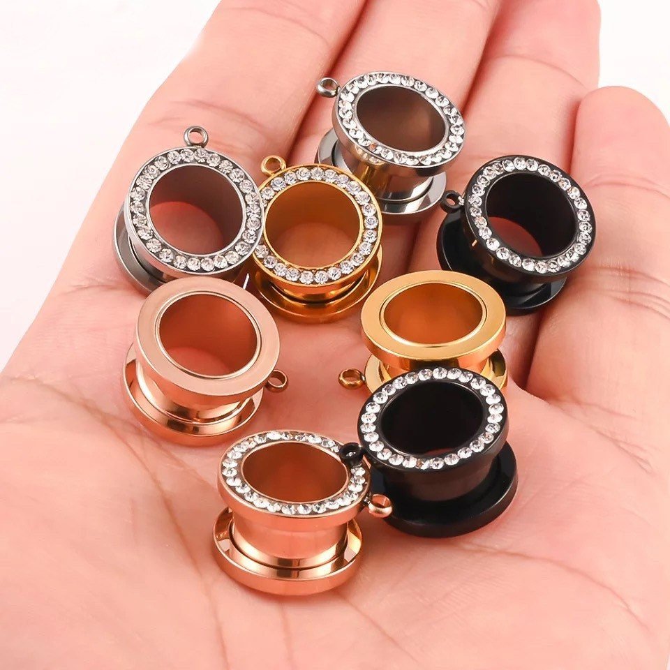 Crystals SCREW FIT Connector Tunnels - DustyJewelz