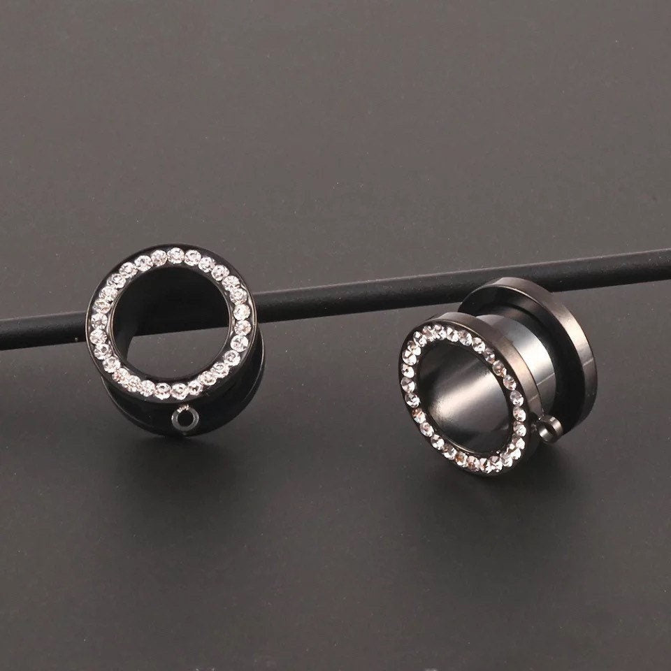 Crystals SCREW FIT Connector Tunnels - DustyJewelz