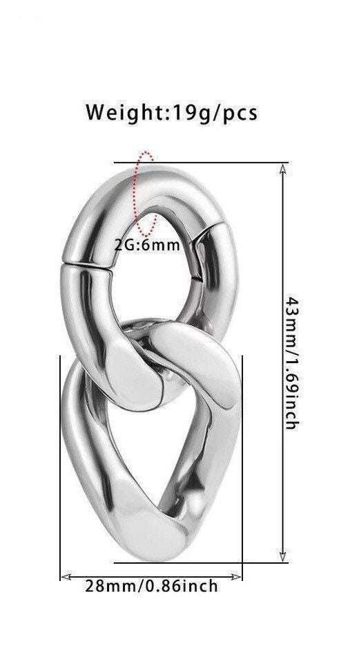 Cuban Link Chain Ear Weights | Double Links - DustyJewelz