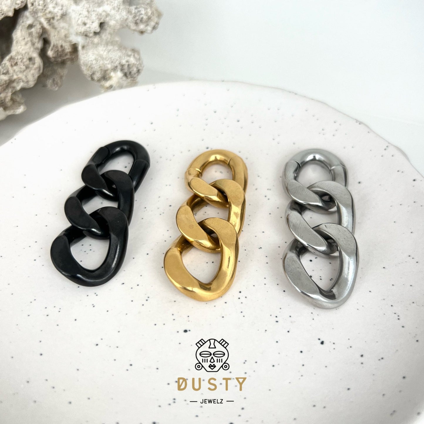 Cuban Link Chain Ear Weights | Triple Links - DustyJewelz