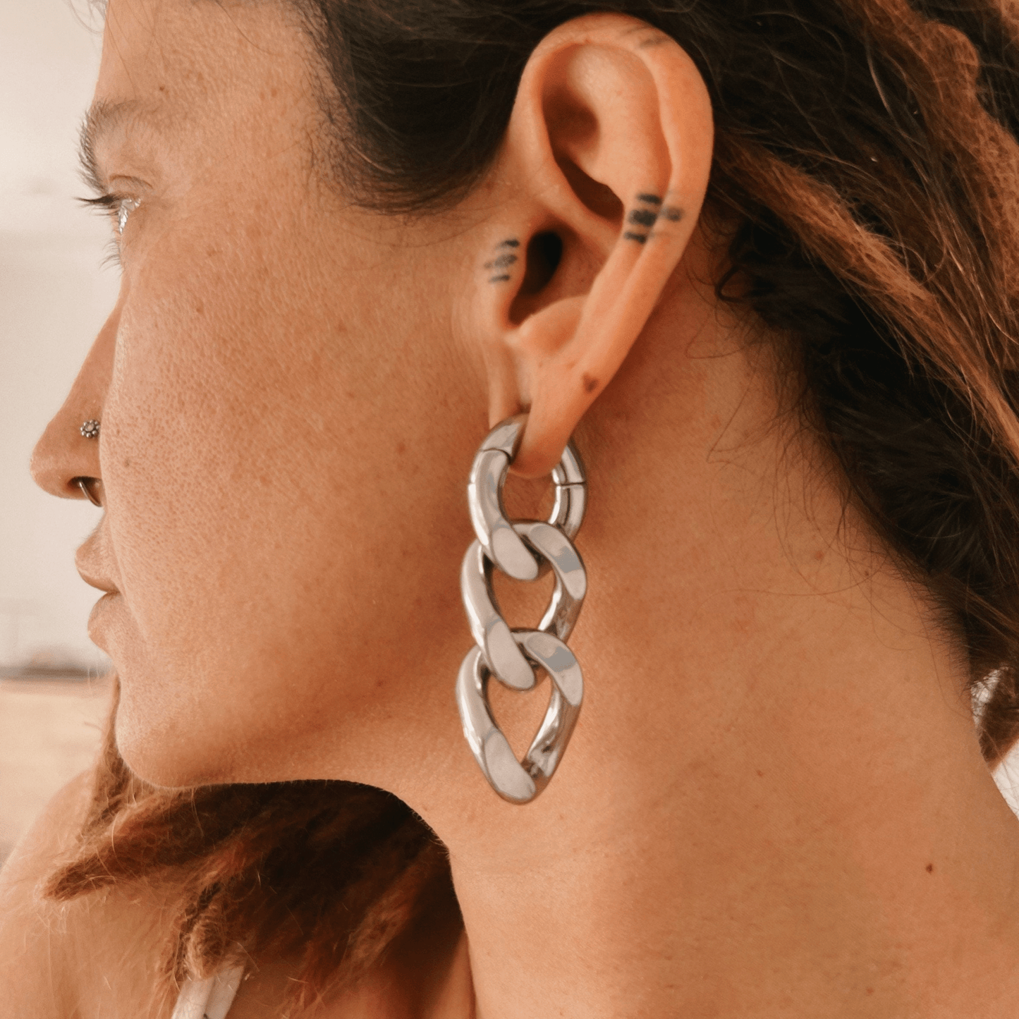 Cuban Link Chain Ear Weights | Triple Links - DustyJewelz