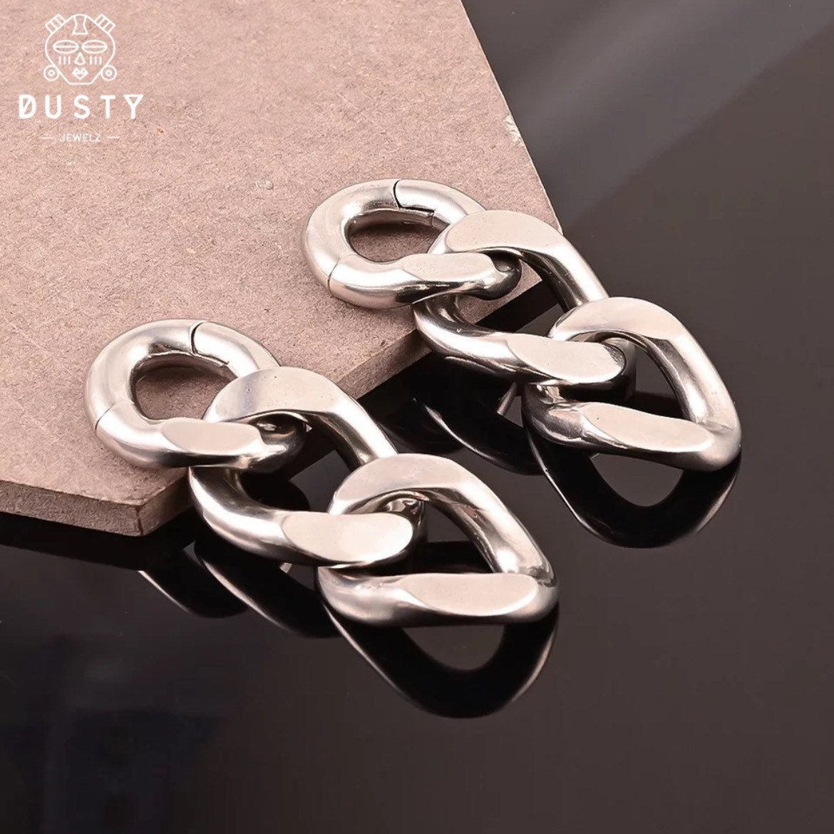Cuban Link Chain Ear Weights | Triple Links - DustyJewelz