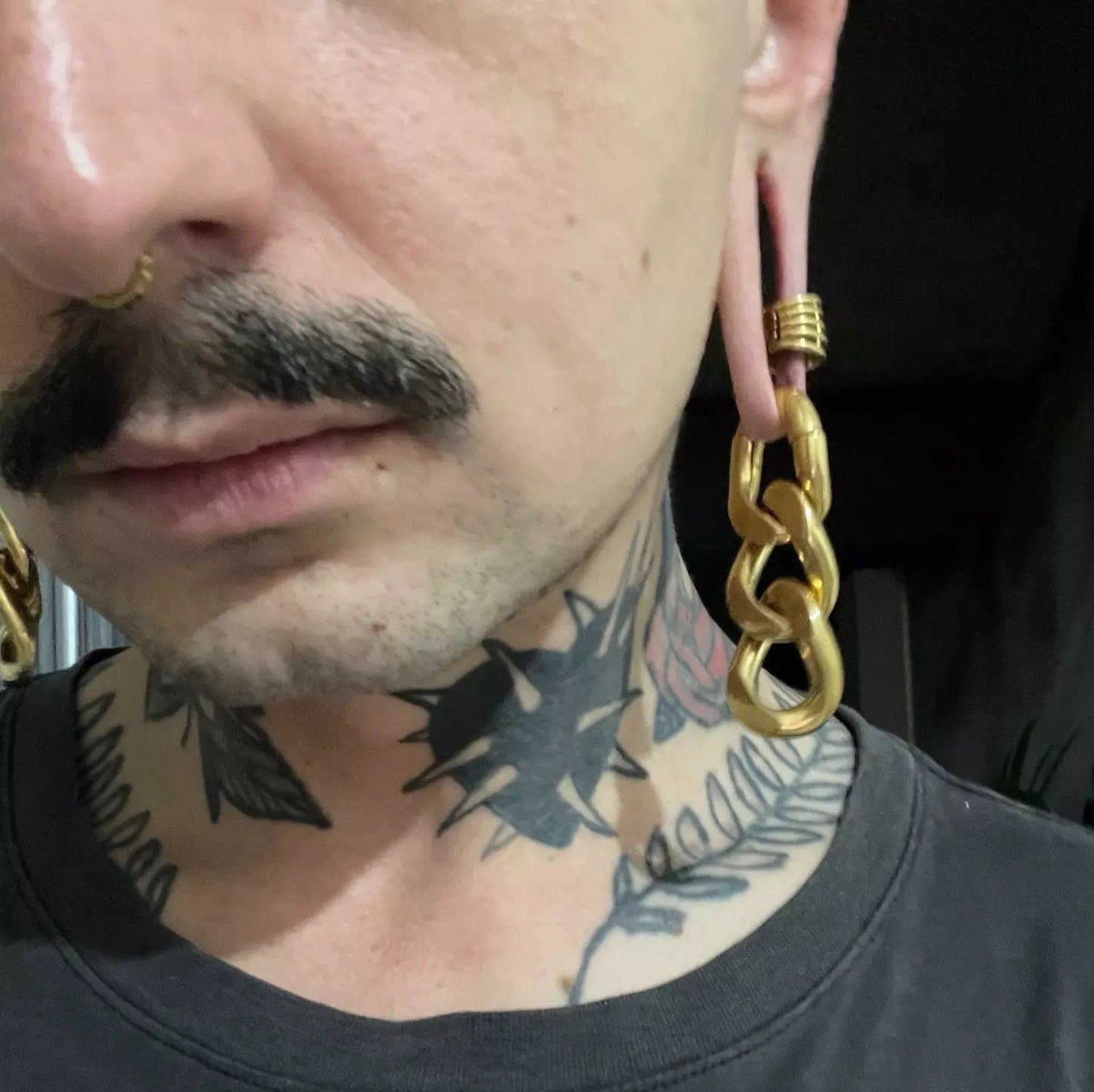 Cuban Link Chain Ear Weights | Triple Links - DustyJewelz