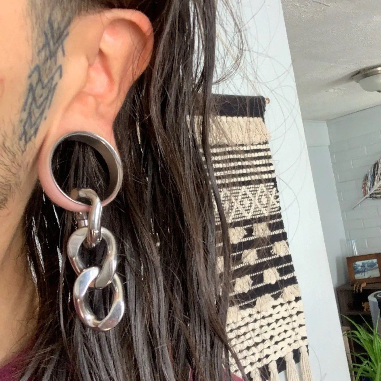 Cuban Link Chain Ear Weights | Triple Links - DustyJewelz