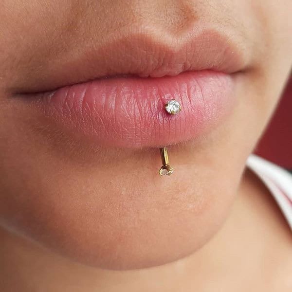 CZ Crystal Curved Barbell Internally Threaded Labret – DustyJewelz