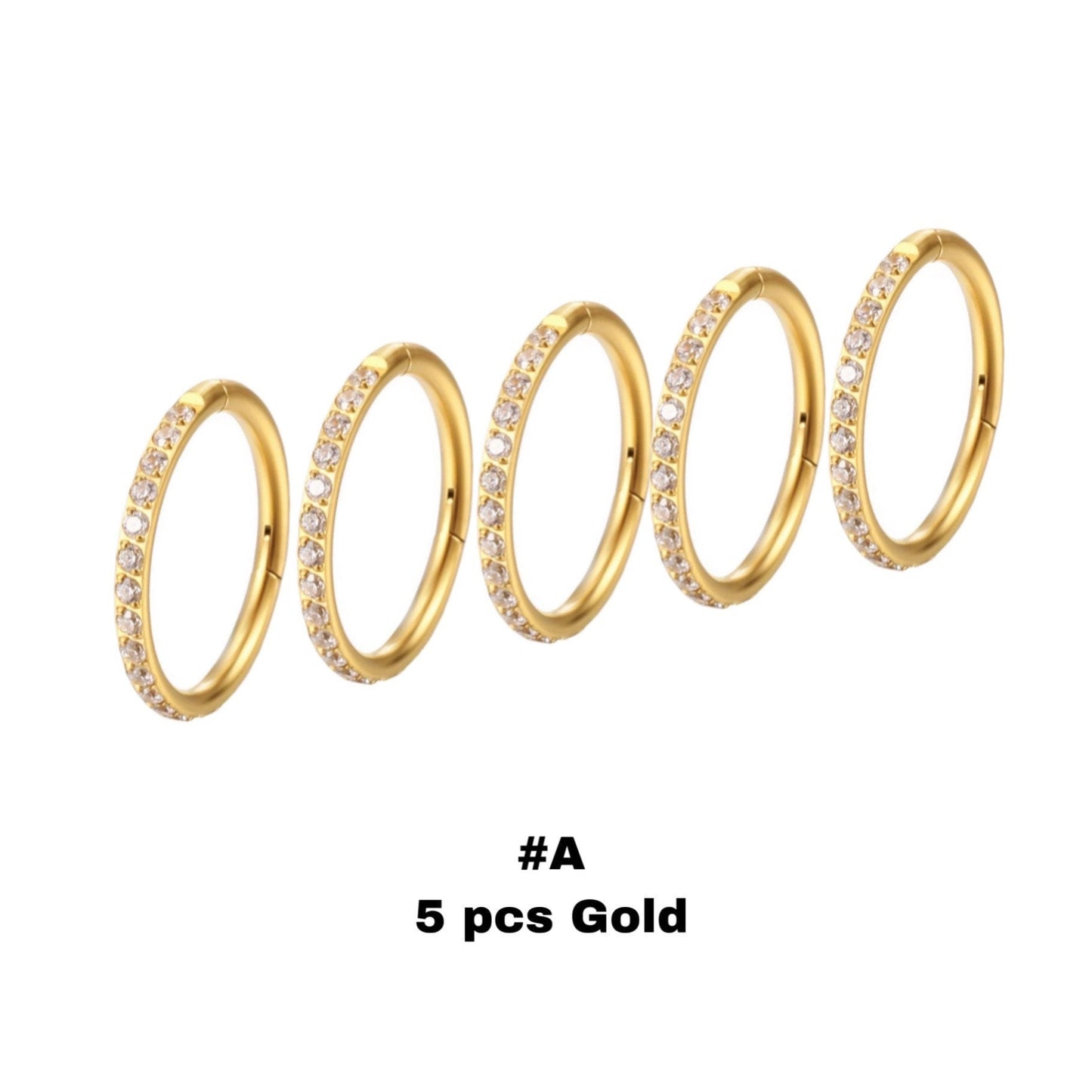 CZ Paved Ring Stack Set For Stretched Ears - DustyJewelz