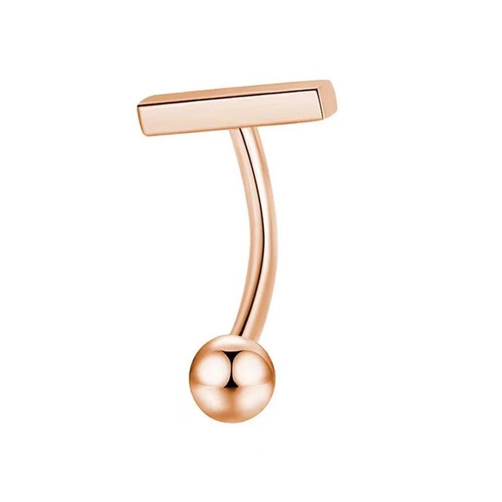 Dainty Belly Button Bar | Minimalist Navel Ring - DustyJewelz