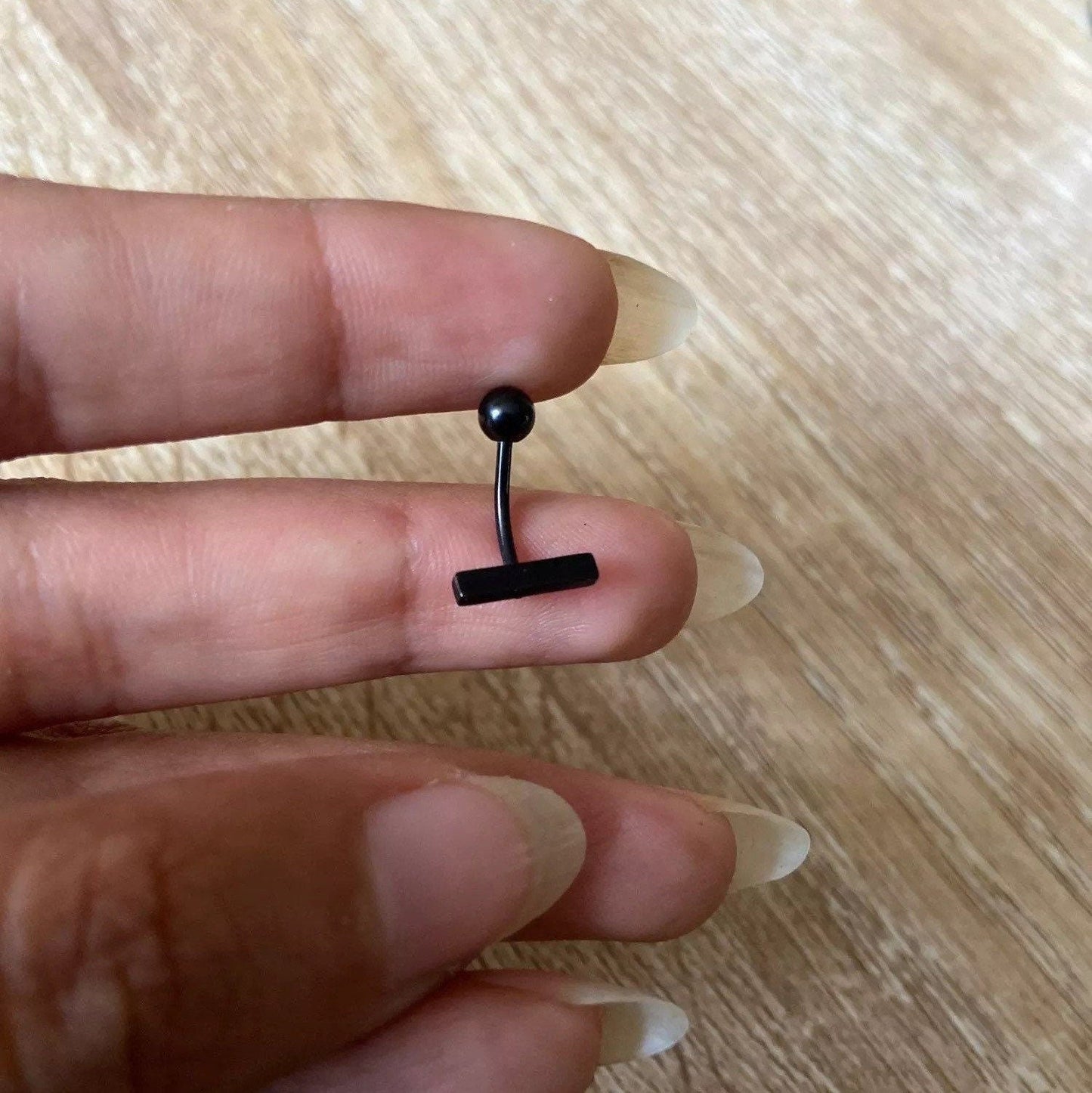 Dainty Belly Button Bar | Minimalist Navel Ring - DustyJewelz