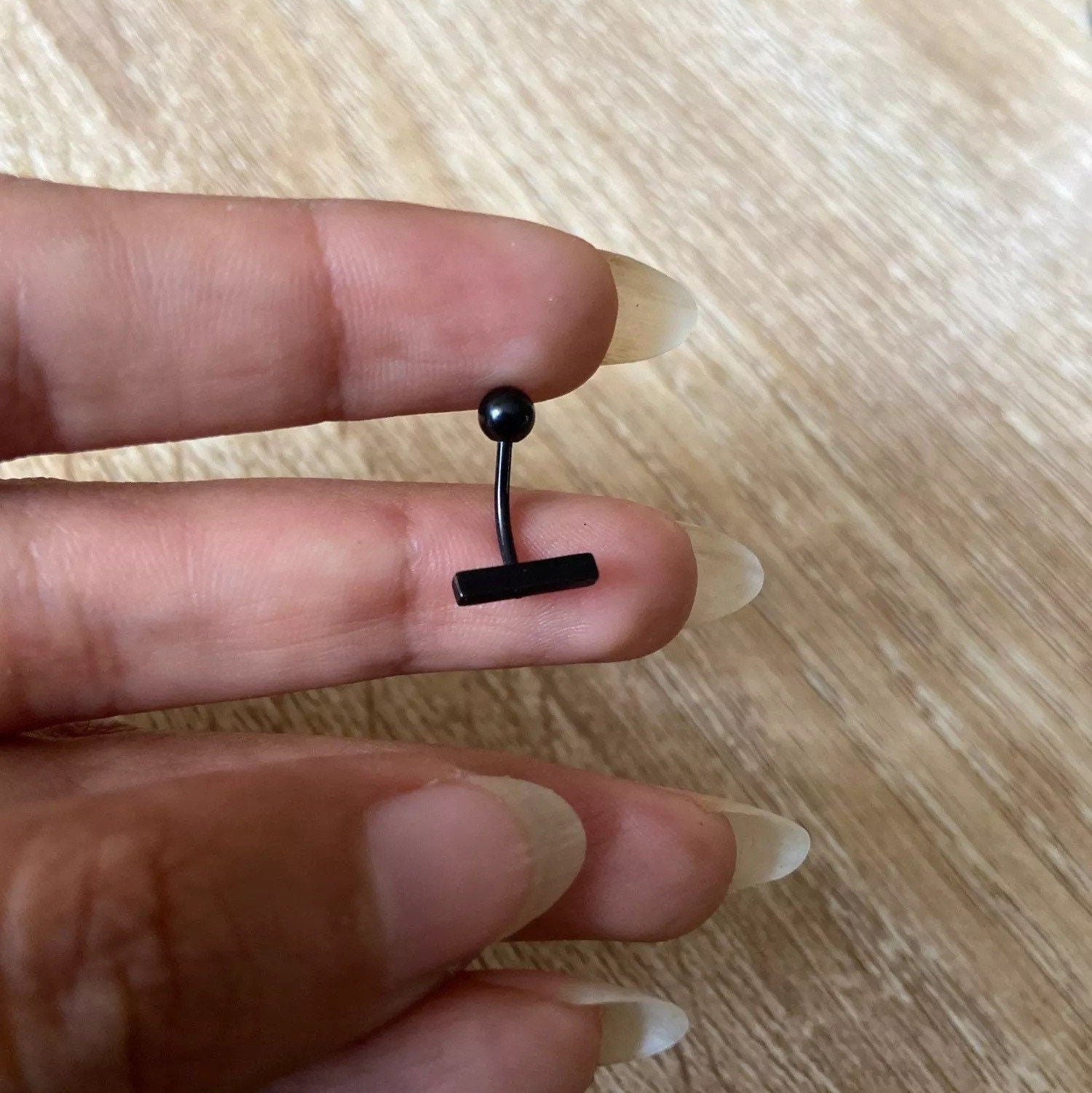 Dainty Belly Button Bar | Minimalist Navel Ring - DustyJewelz