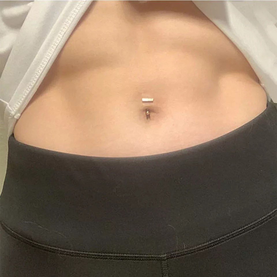 Dainty Belly Button Bar | Minimalist Navel Ring - DustyJewelz