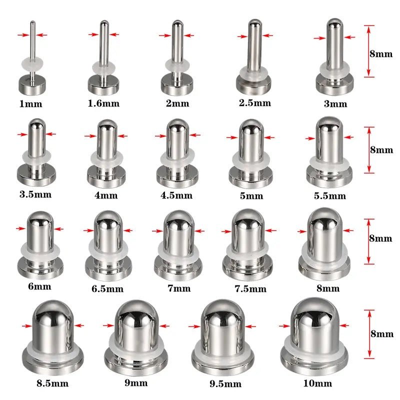 Dead Stretching Kit | Single Flare Steel Plugs Set (12 pcs Or 19 pcs) - DustyJewelz