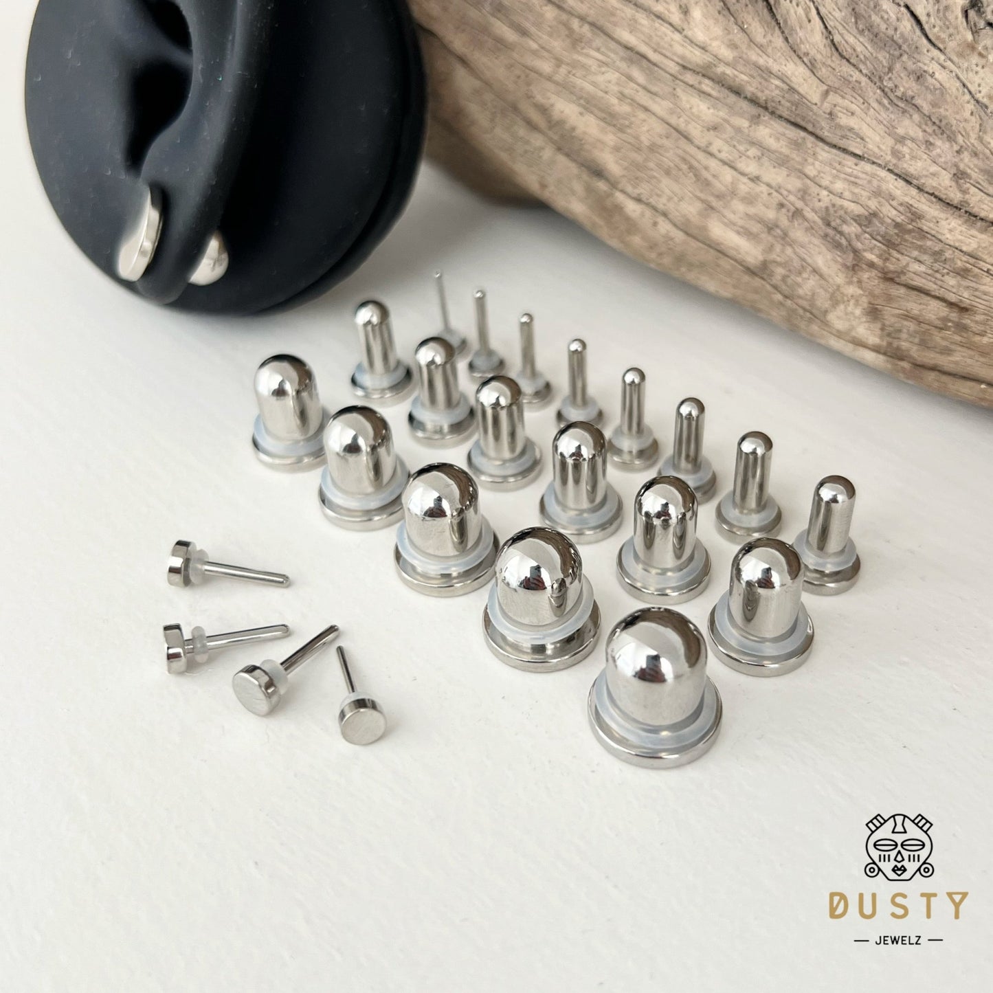 Dead Stretching Kit | Single Flare Steel Plugs Set (12 pcs Or 19 pcs) - DustyJewelz
