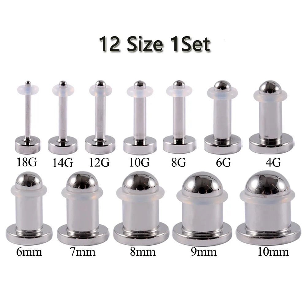 Dead Stretching Kit | Single Flare Steel Plugs Set (12 pcs Or 19 pcs) - DustyJewelz