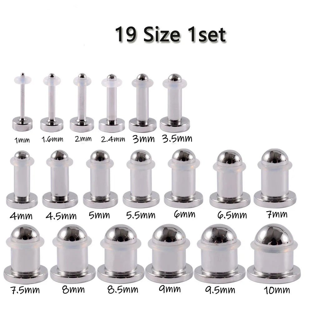 Dead Stretching Kit | Single Flare Steel Plugs Set (12 pcs Or 19 pcs) - DustyJewelz
