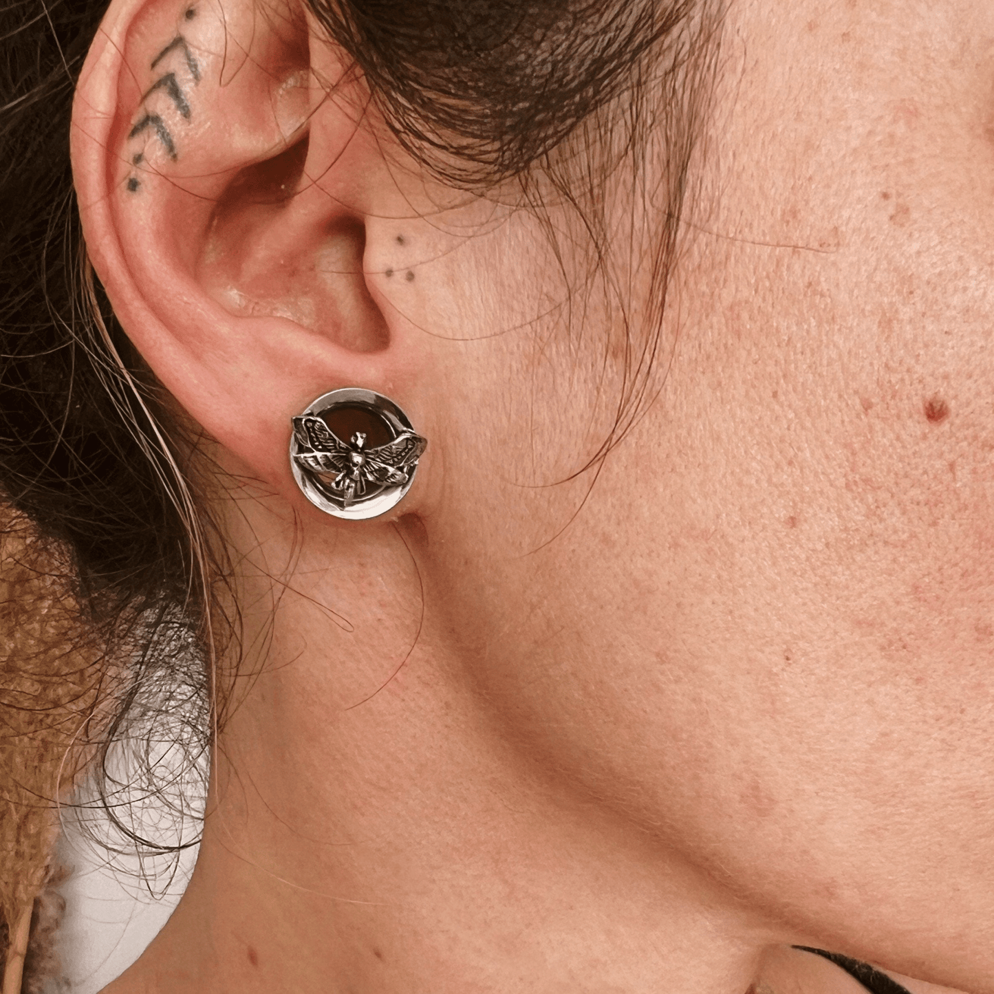 Death Moth Plugs | Screw Back Tunnels - DustyJewelz