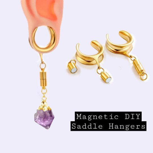 DIY Dangle Saddle Plugs | Magnetic Connector - DustyJewelz