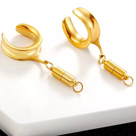 DIY Dangle Saddle Plugs | Magnetic Connector - DustyJewelz