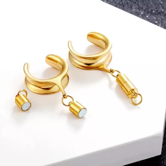 DIY Dangle Saddle Plugs | Magnetic Connector - DustyJewelz