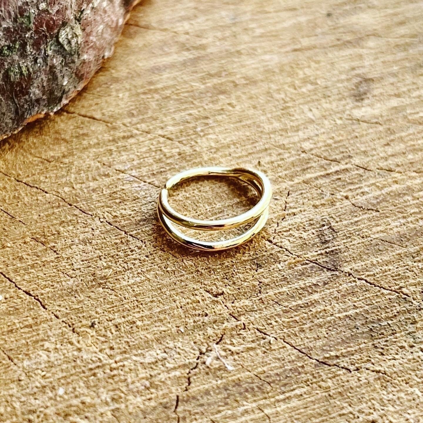 Double Layered Nose Ring For Single Piercing | 925 Sterling Silver - DustyJewelz