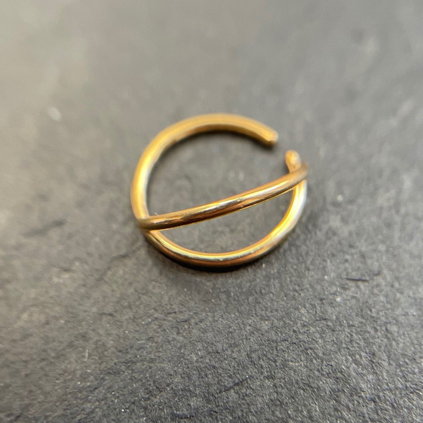 Double Layered Nose Ring For Single Piercing | 925 Sterling Silver - DustyJewelz