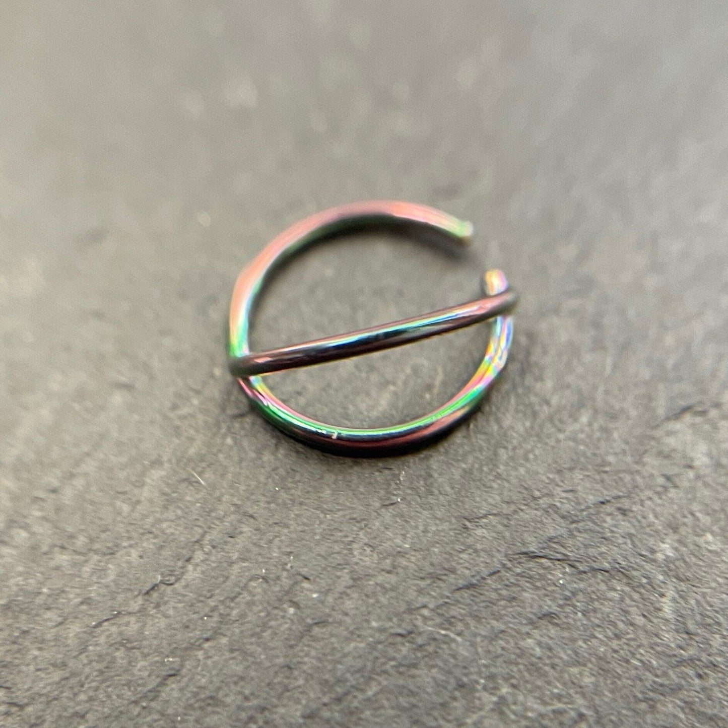 Double Layered Nose Ring For Single Piercing | 925 Sterling Silver - DustyJewelz