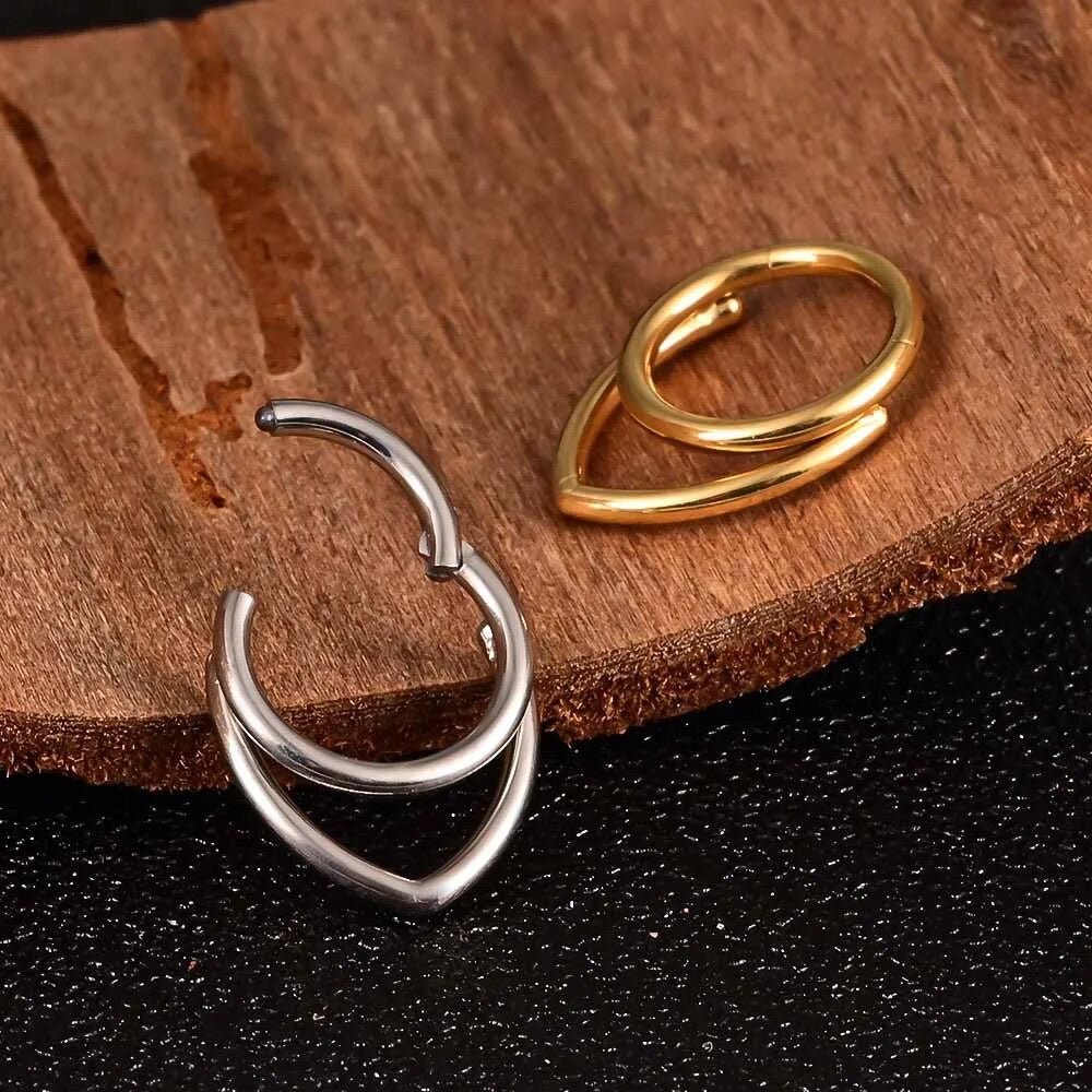 Double Layered Teardrop Septum Clicker - DustyJewelz