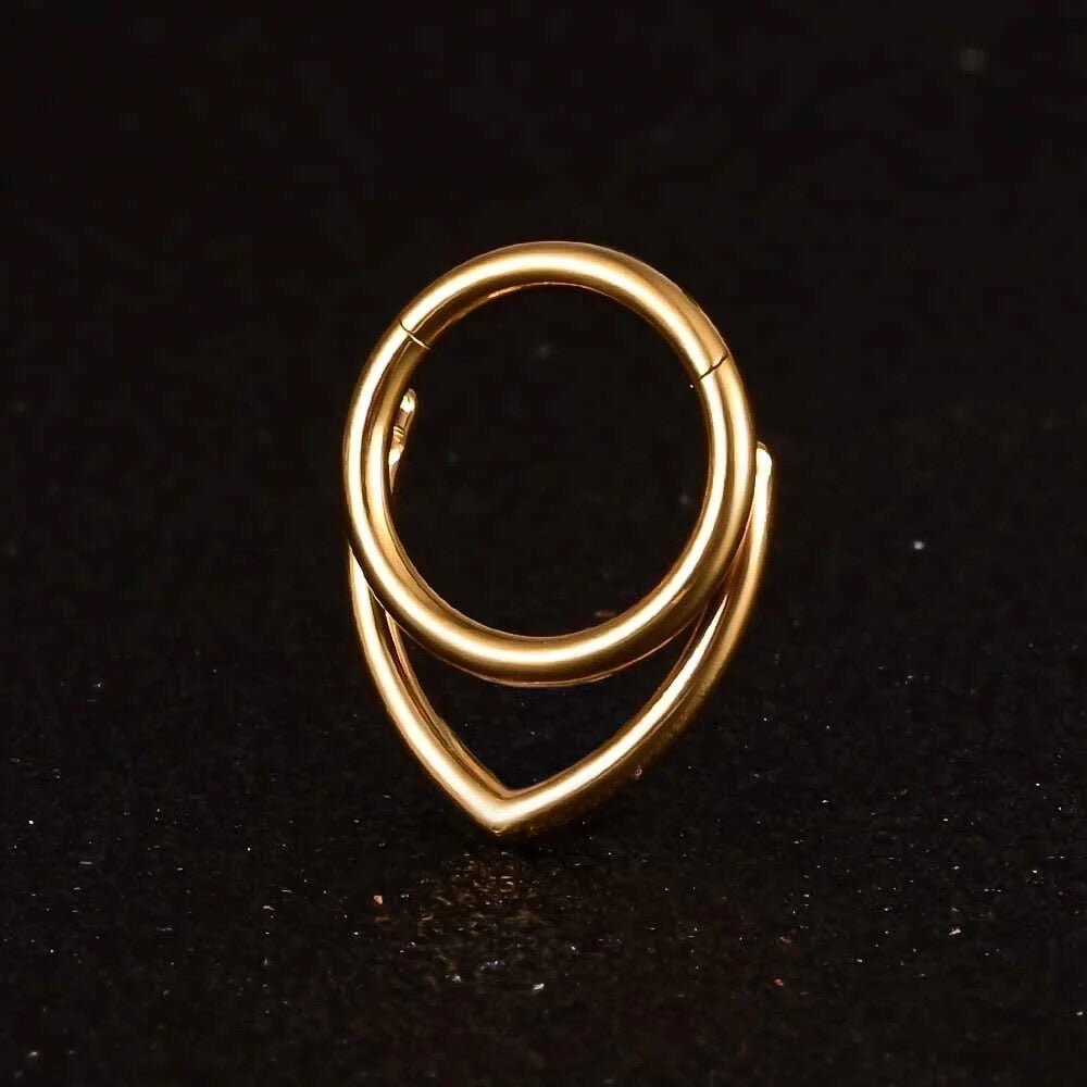Double Layered Teardrop Septum Clicker - DustyJewelz