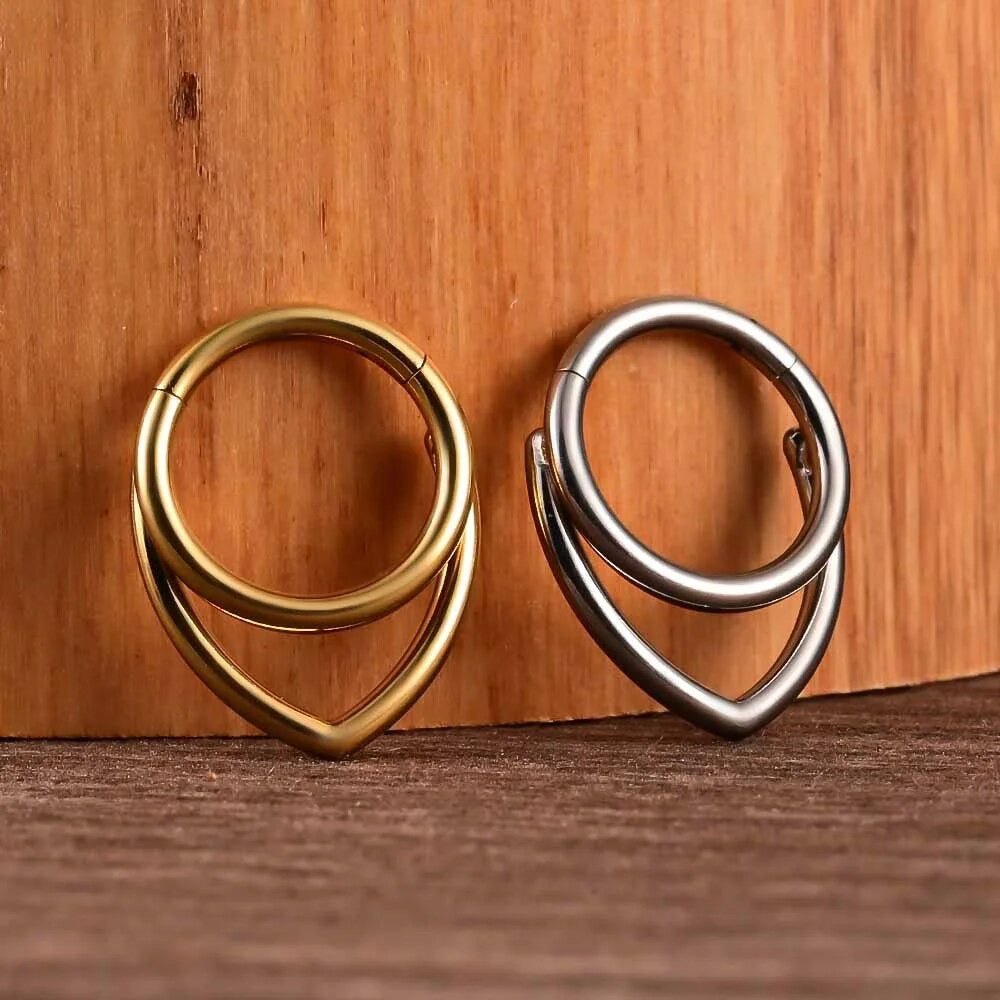 Double Layered Teardrop Septum Clicker - DustyJewelz