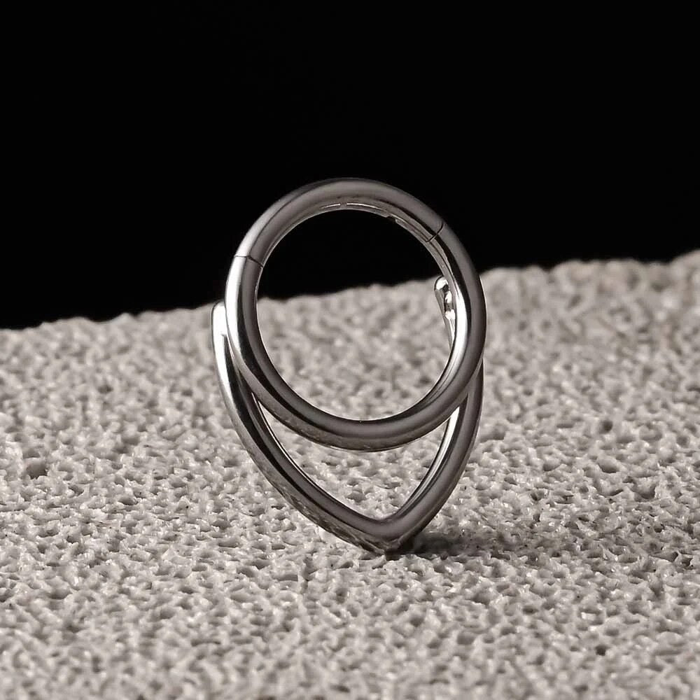 Double Layered Teardrop Septum Clicker - DustyJewelz