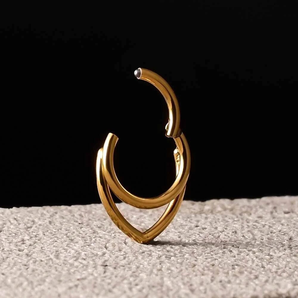 Double Layered Teardrop Septum Clicker - DustyJewelz