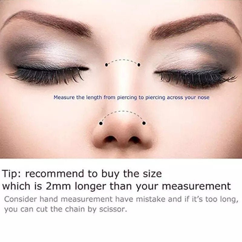 Double Nose Chain And Studs Set - DustyJewelz