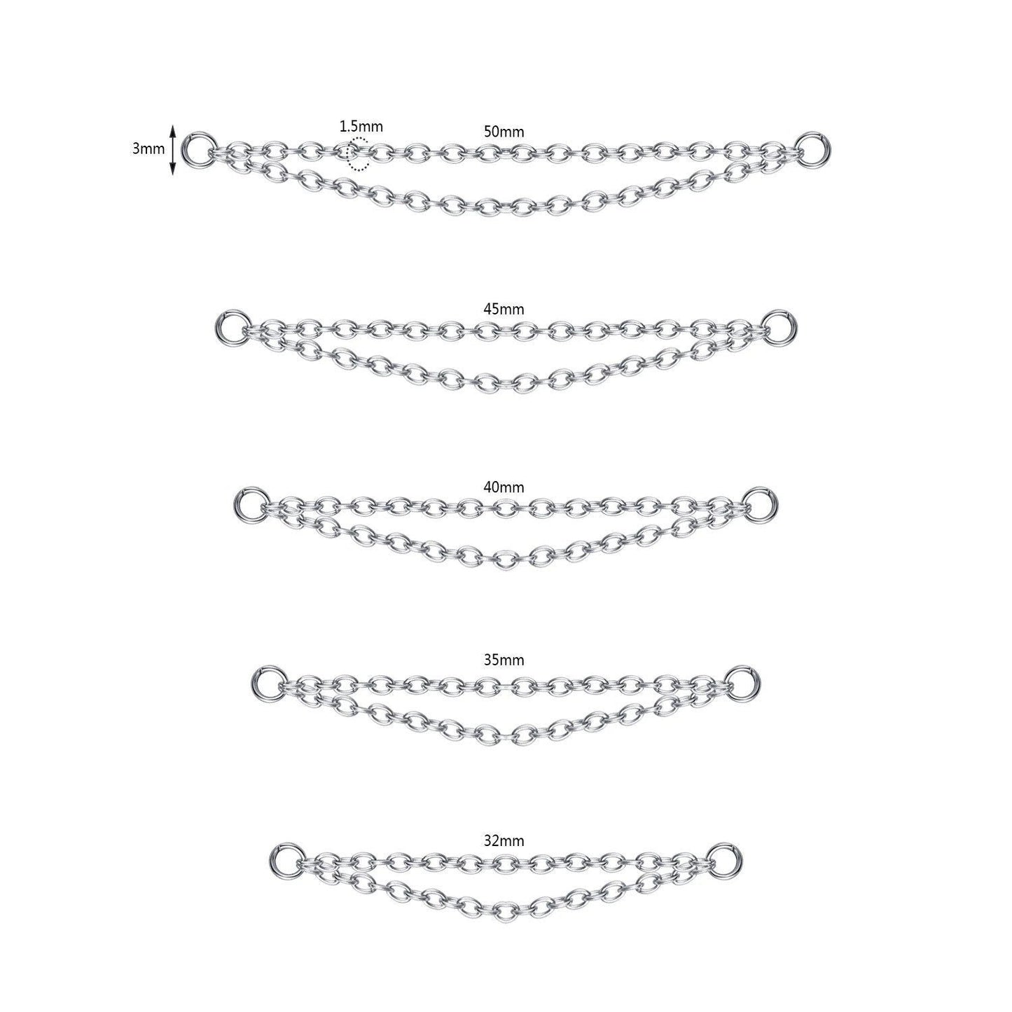 Double Nose Chain ONLY - DustyJewelz