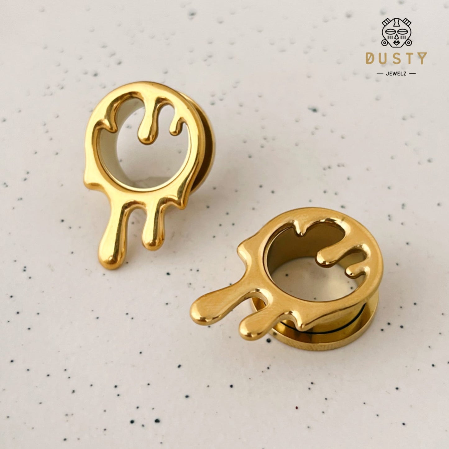 Dripping Paint Steel Tunnels | Screw Back Plugs - DustyJewelz