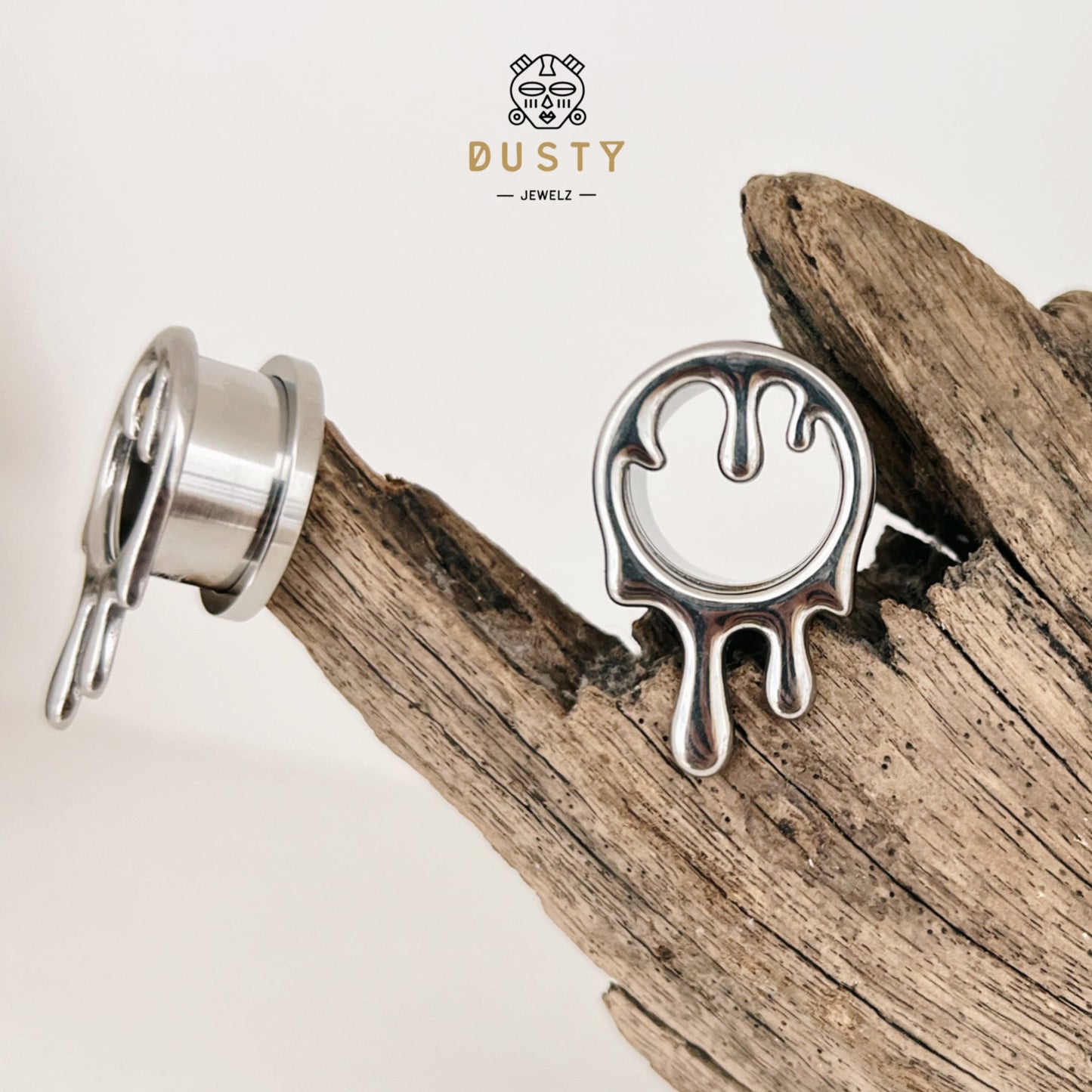 Dripping Paint Steel Tunnels | Screw Back Plugs - DustyJewelz