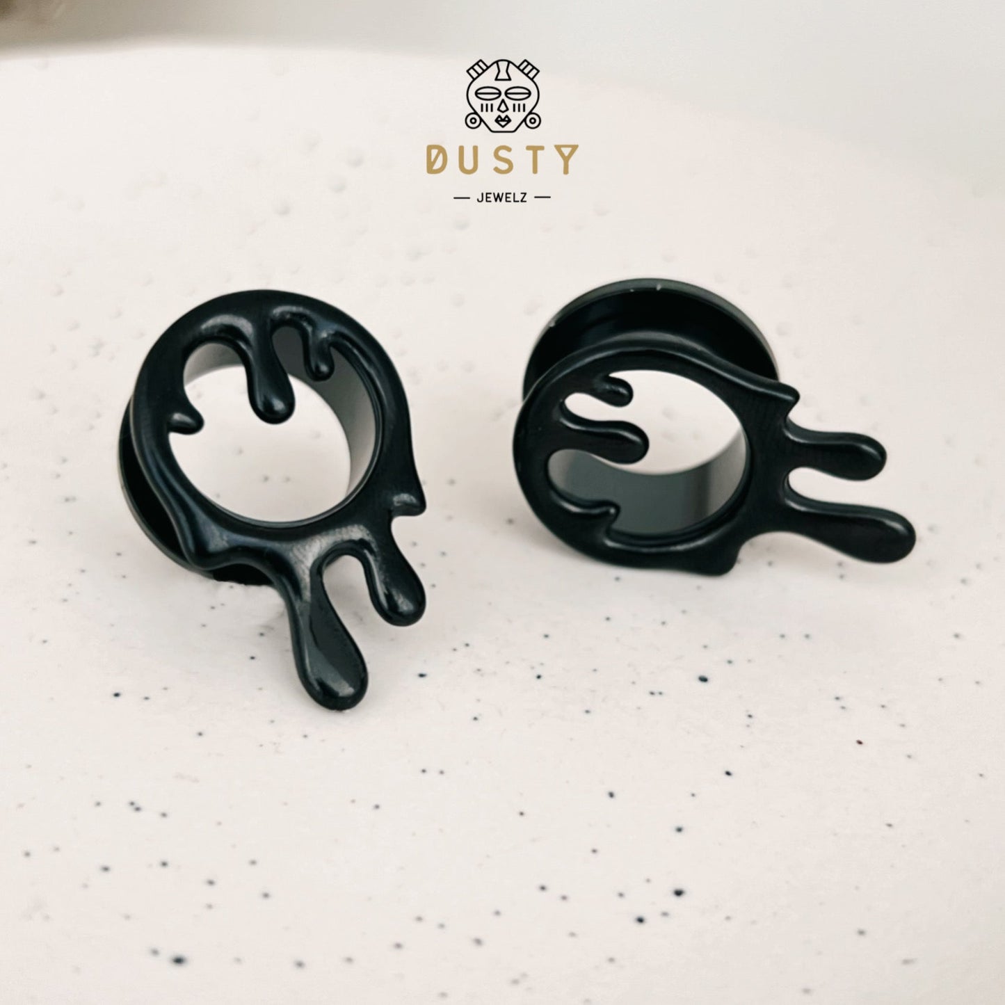 Dripping Paint Steel Tunnels | Screw Back Plugs - DustyJewelz