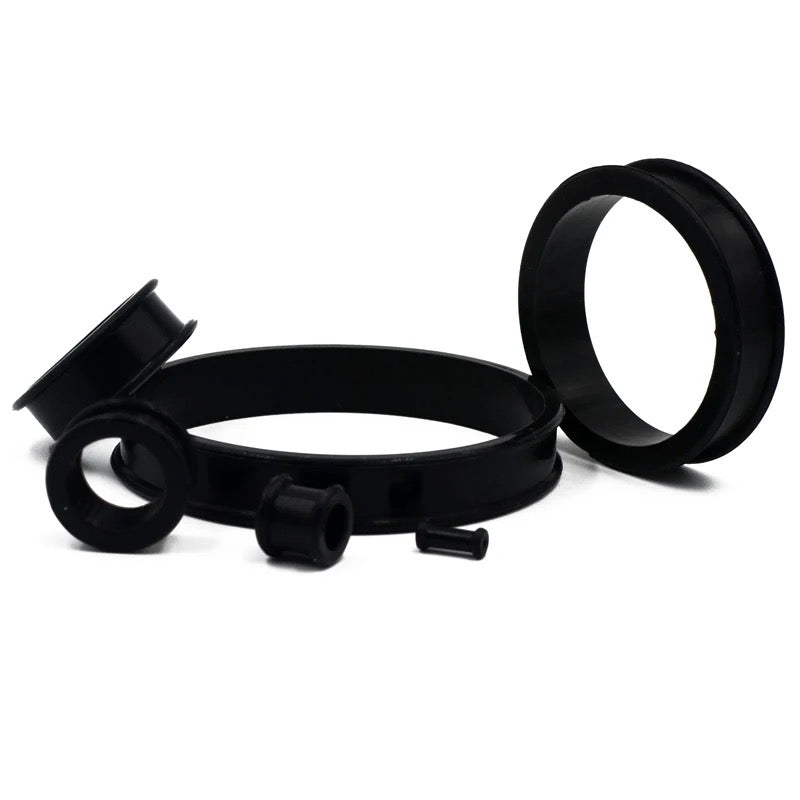 Extra Big Silicone Tunnels | Flexible Plugs | BLACK | 28mm-76mm