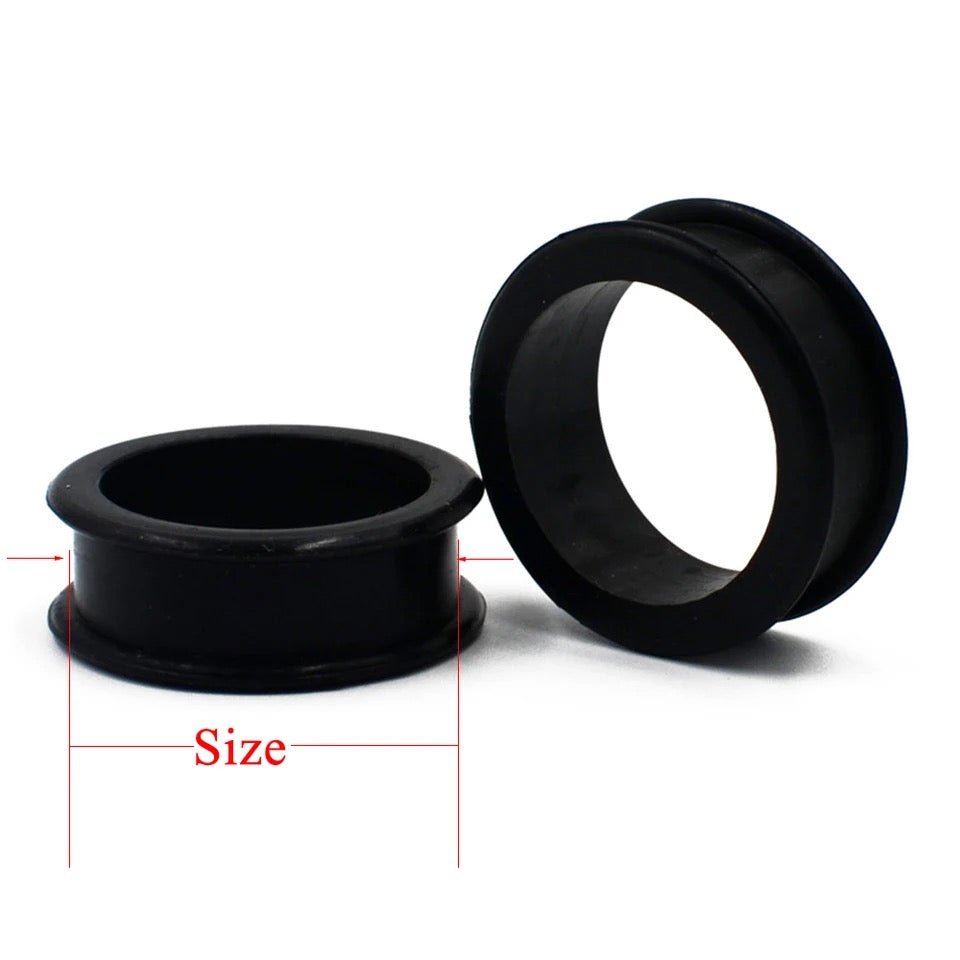 Extra Big Silicone Tunnels | Flexible Plugs | BLACK | 28mm-76mm