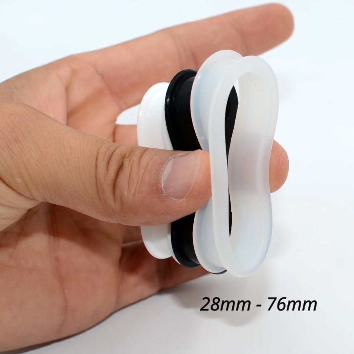 Extra Big Silicone Tunnels | Flexible Plugs | TRANSPARENT | 28mm-76mm