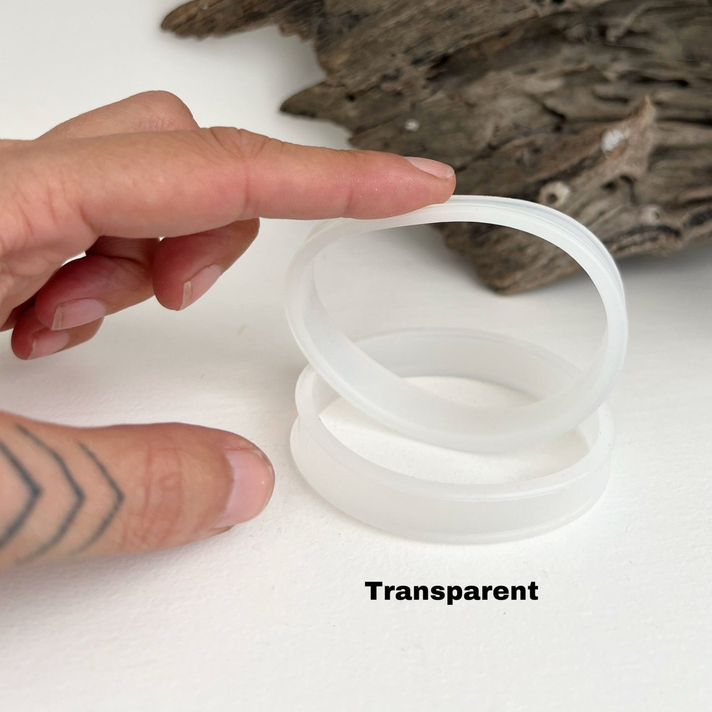 Extra Big Silicone Tunnels | Flexible Plugs | TRANSPARENT | 28mm-76mm