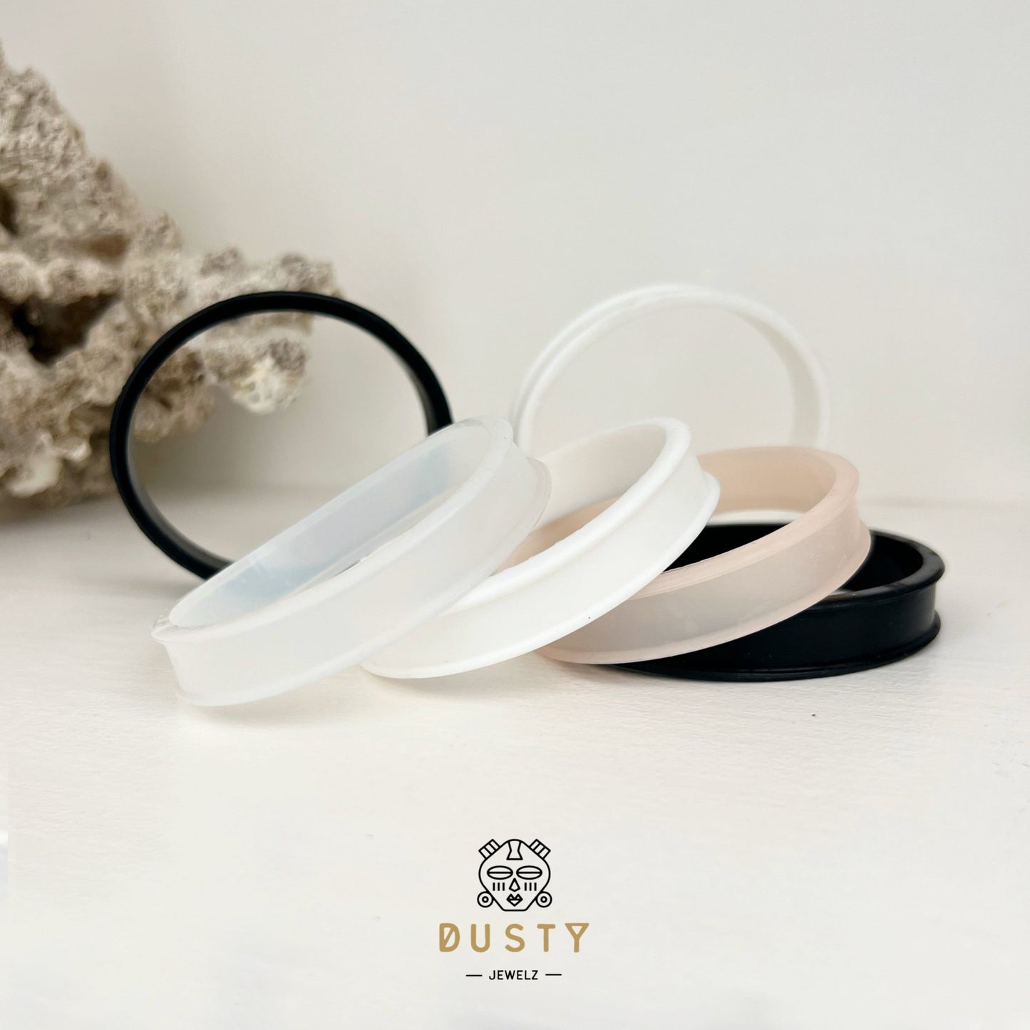 Extra Big Silicone Tunnels | Flexible Plugs | WHITE | 28mm-76mm