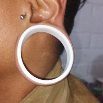 Extra Big Silicone Tunnels | Flexible Plugs | WHITE | 28mm-76mm
