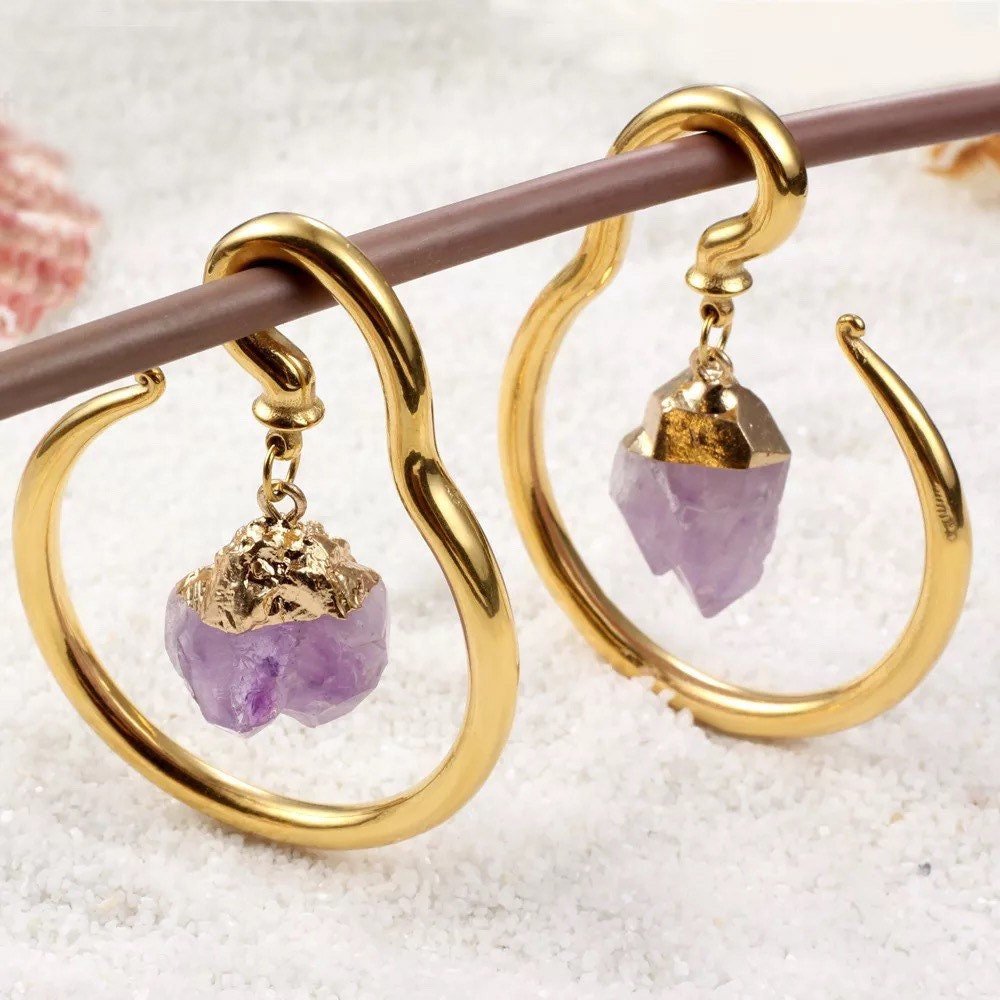 Gemstone Dangle Ear Weights